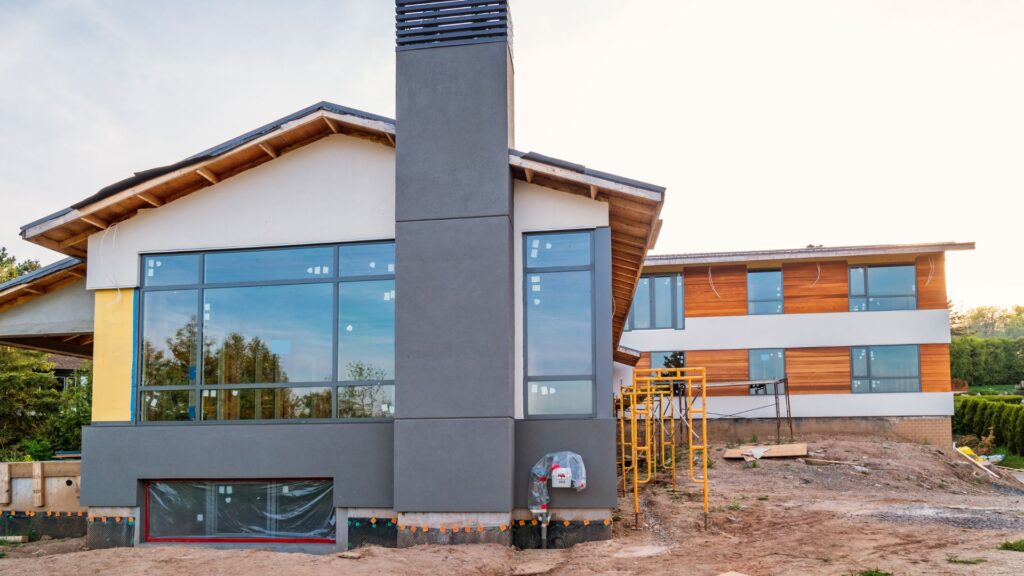 A home addition under construction.