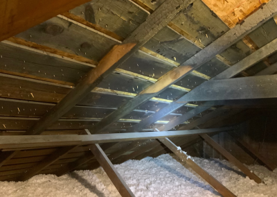 Fire damage to roof trusses