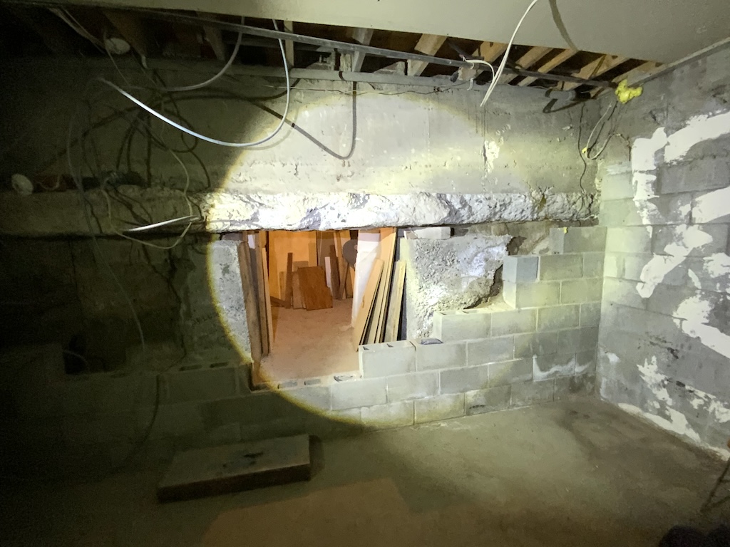Improper excavation beneath footing and foundation wall