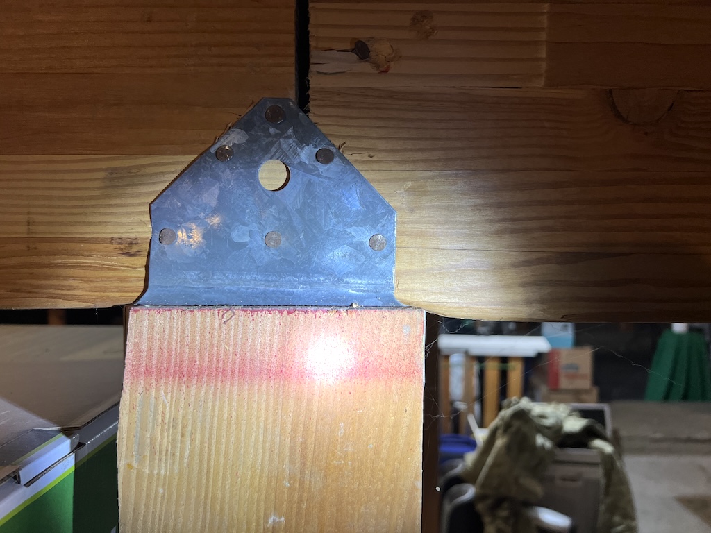 Beam showing crushing due to improper structural support.