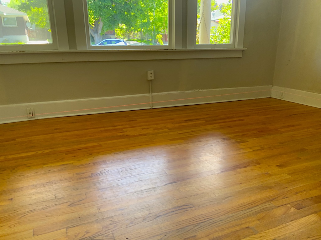 Laser level showing excessive foundation settlement and uneven floor