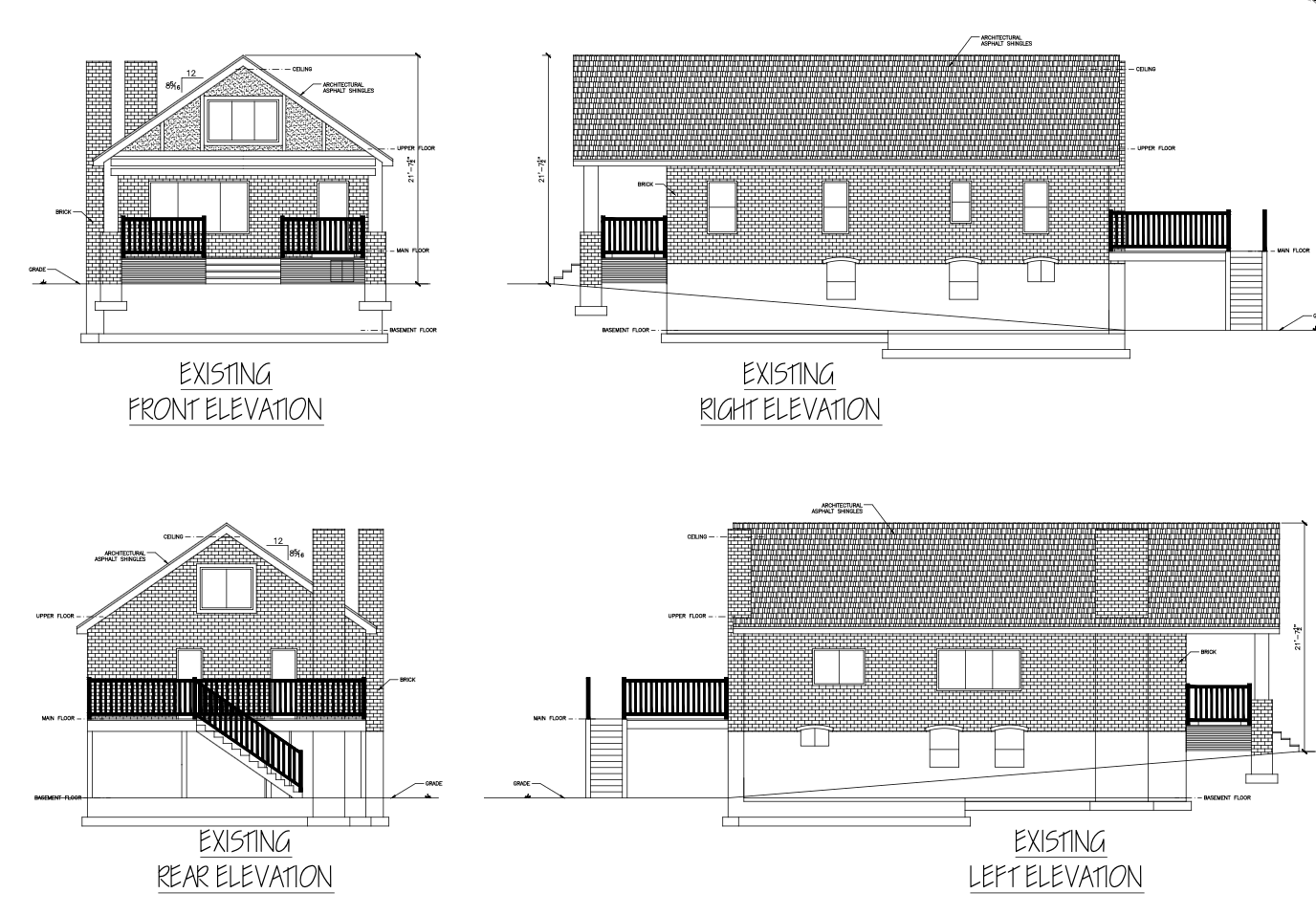 Home design before roof modifications